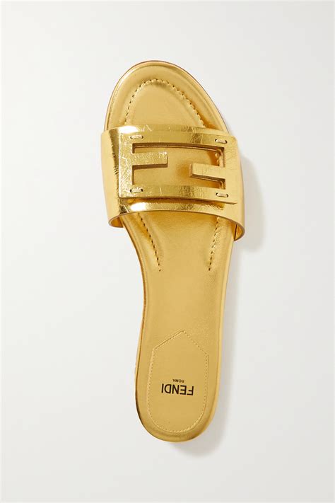 fendi gold shoes|latest fendi slippers for ladies.